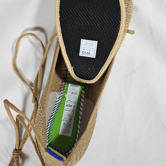 Rothy's The Square Wrap Gold Shoes Women's Size 10 Flats - Picture 9 of 11